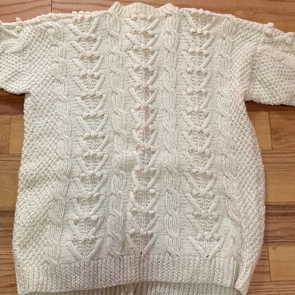 Athena Designs Irish HandKnit Pure New Wool, Unisex Fisherman’s Cable/Popcorn OS - Picture 6 of 7